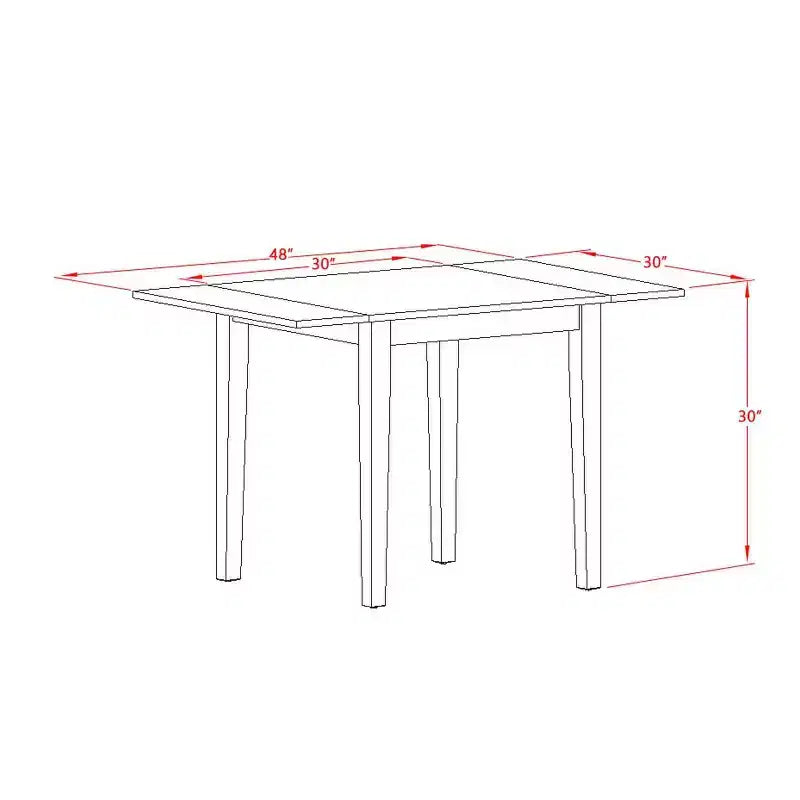 Ensemble de salle à manger 3 pièces HomeStock, dessus rectangulaire en bois massif à rallonges, finition blanc lin