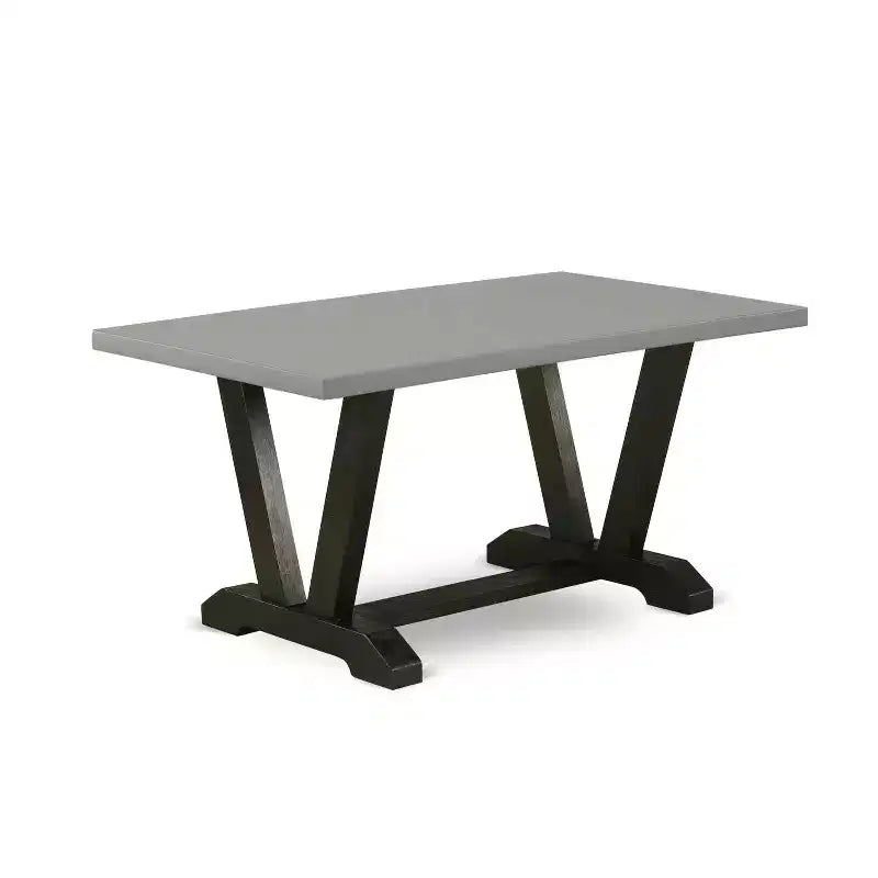 Table à manger rectangulaire 7 pièces HomeStock en bois massif finition chêne naturel avec 6 chaises