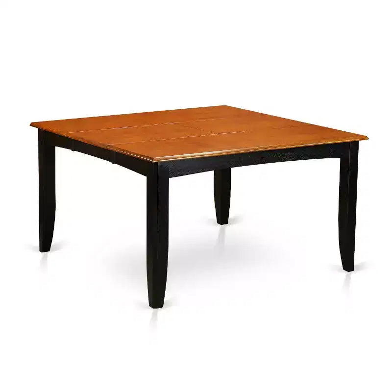 Table de salle à manger 5 pièces HomeStock carrée en bois massif noir et cerisier avec 4 chaises