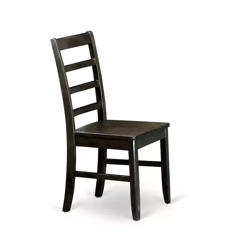 Table de salle à manger 5 pièces HomeStock carrée en bois massif noir et cerisier avec 4 chaises
