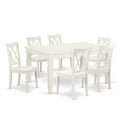 Rectangular Dining Table Set 7Pc - 42x60 Inch Table with 6 Double X Back Chairs - Kitchen Dining Room Set