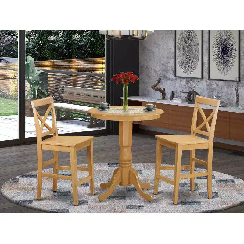 Ensemble table de pub de cuisine - Table et chaises hauteur comptoir - Ensemble de salle à manger pour petits espaces