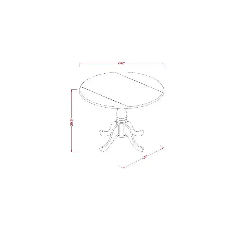 Ensemble petite table de cuisine et 4 chaises - Table à manger à rallonges 42 pouces, finition chêne