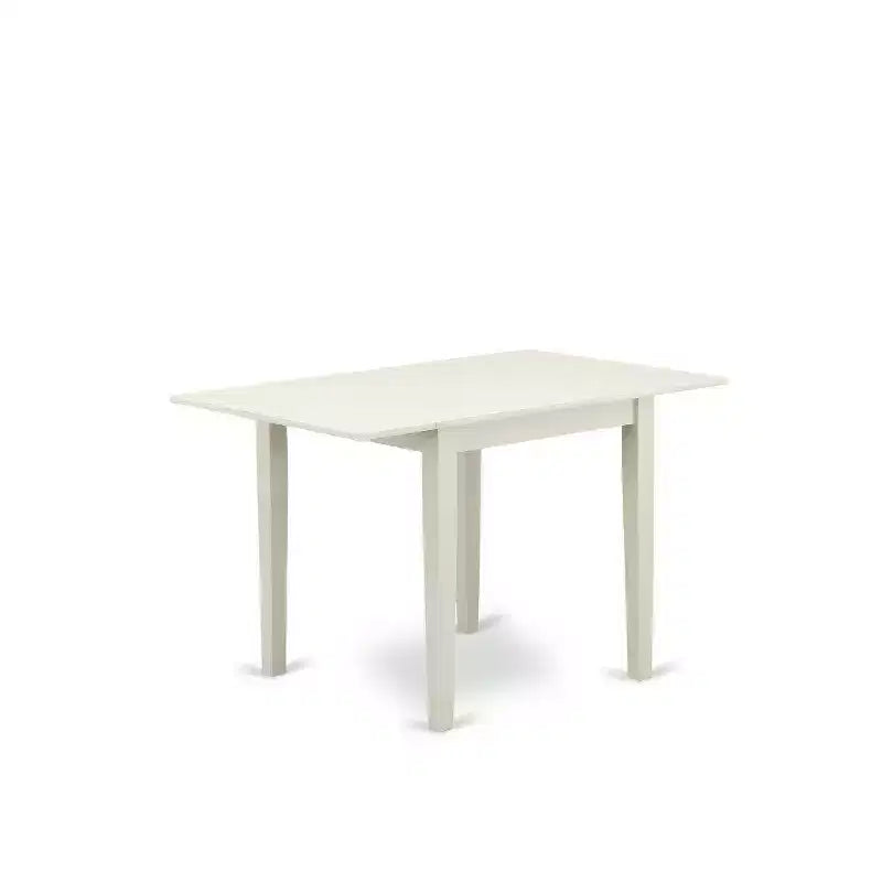 5-Piece Linen White Finish Solid Wood Top - Dining Room Set (Seats-4)
