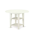 HomeStock 5-Pc Linen White Finish Solid Wood Top - Dining Room Set - Seats-4