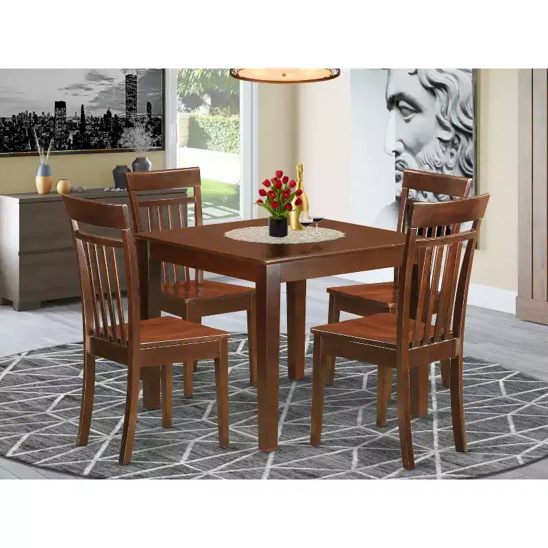 Ensemble de salle à manger Cottage - Table et chaises de cuisine 3 pièces - Petite table carrée au design élégant