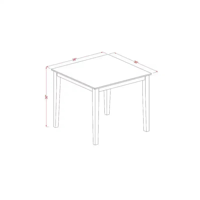 Ensemble de salle à manger Cottage - Table et chaises de cuisine 3 pièces - Petite table carrée au design élégant
