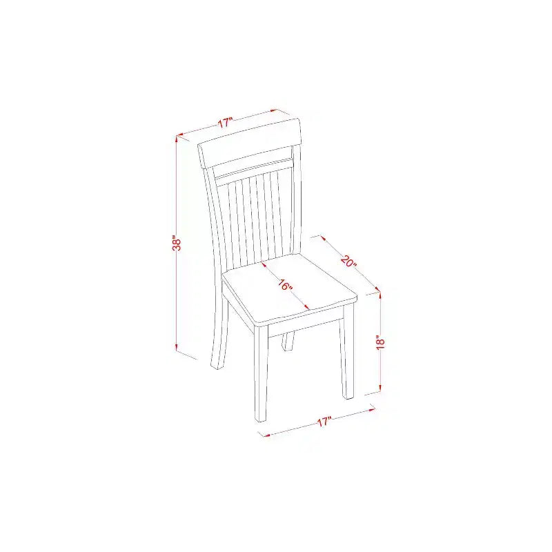 Ensemble de salle à manger Cottage - Table et chaises de cuisine 3 pièces - Petite table carrée au design élégant