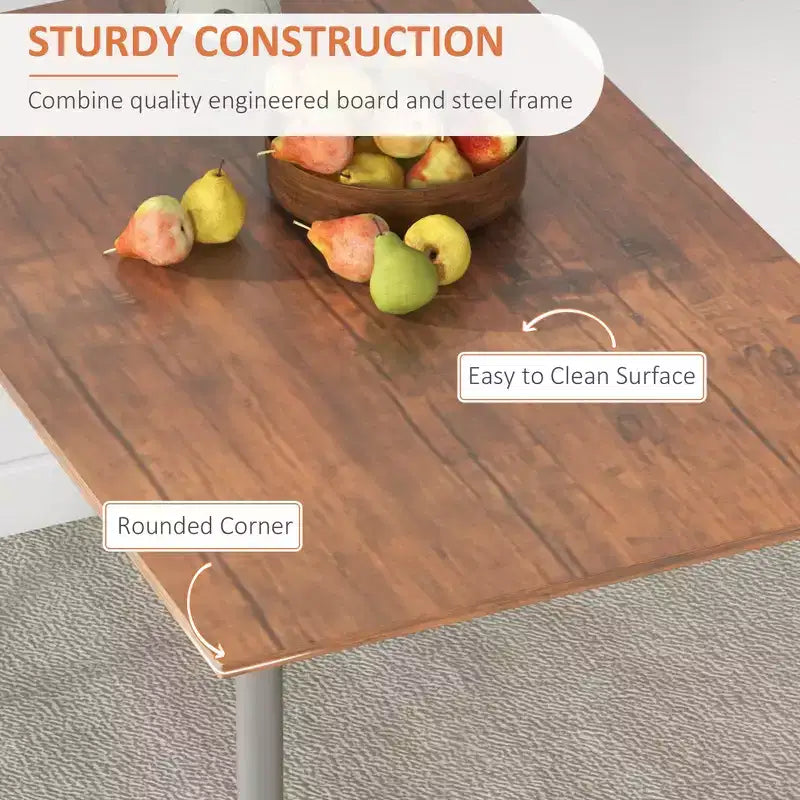Ensemble table et chaises de salle à manger pour 4, 5 pièces, moderne, en bois massif, pour petits espaces, coin repas.