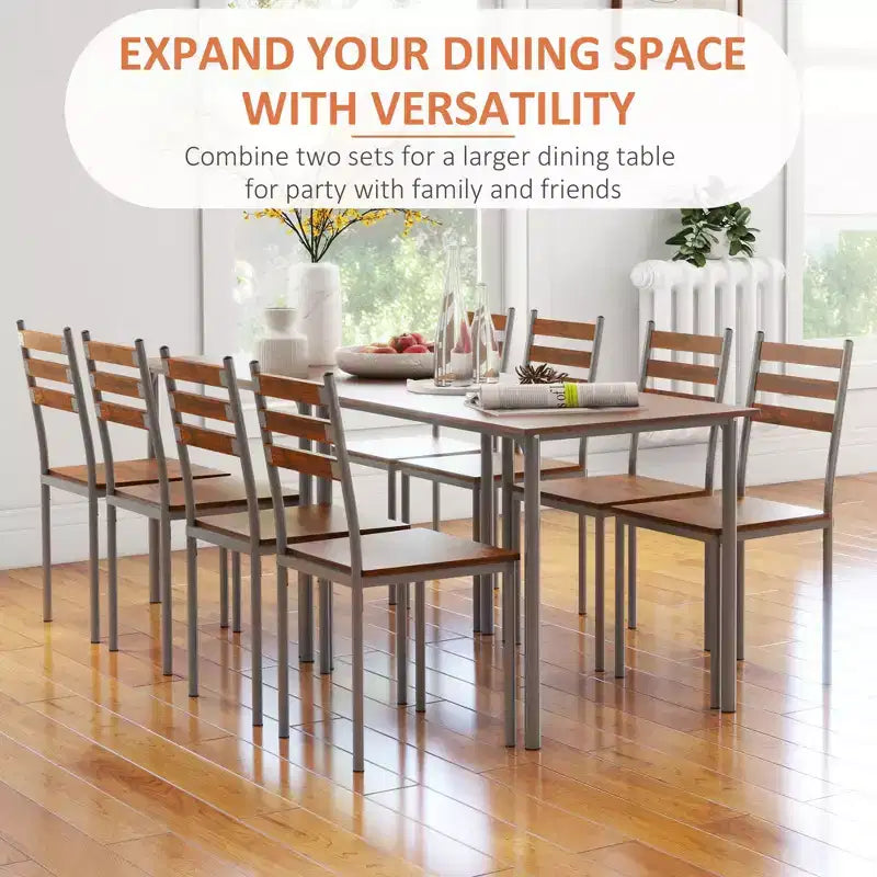 Ensemble table et chaises de salle à manger pour 4, 5 pièces, moderne, en bois massif, pour petits espaces, coin repas.