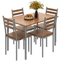 Ensemble table et chaises de salle à manger pour 4, 5 pièces, moderne, en bois massif, pour petits espaces, coin repas.