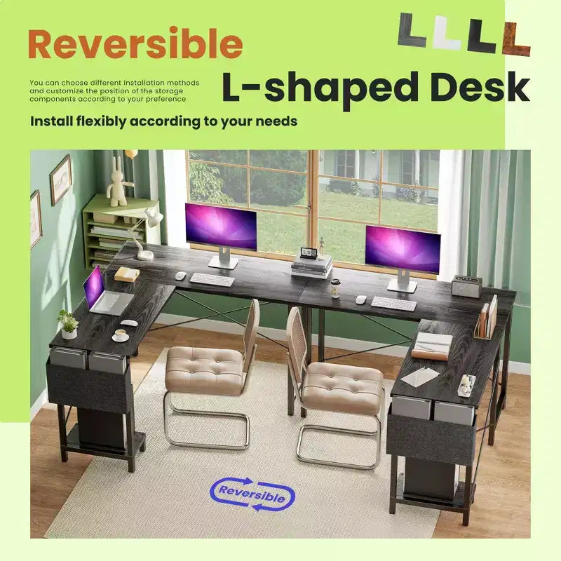 Bureau d'angle 50" avec sac de rangement latéral, support d'unité centrale et cadre métallique, bureau de jeu pour bureau à domicile, dortoir, salle d'étude