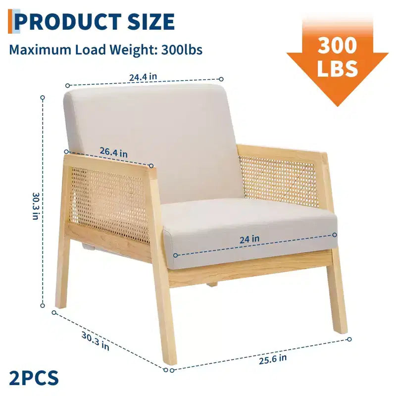 Fauteuil d'appoint rembourré, fauteuils de salon modernes avec pieds en bois pour le salon et le patio