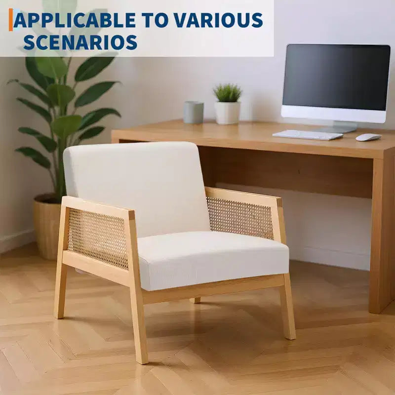 Fauteuil d'appoint rembourré, fauteuils de salon modernes avec pieds en bois pour le salon et le patio