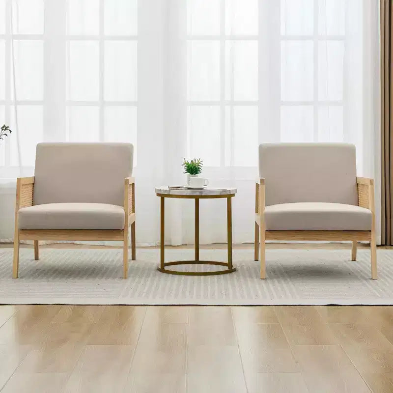 Fauteuil d'appoint rembourré, fauteuils de salon modernes avec pieds en bois pour le salon et le patio