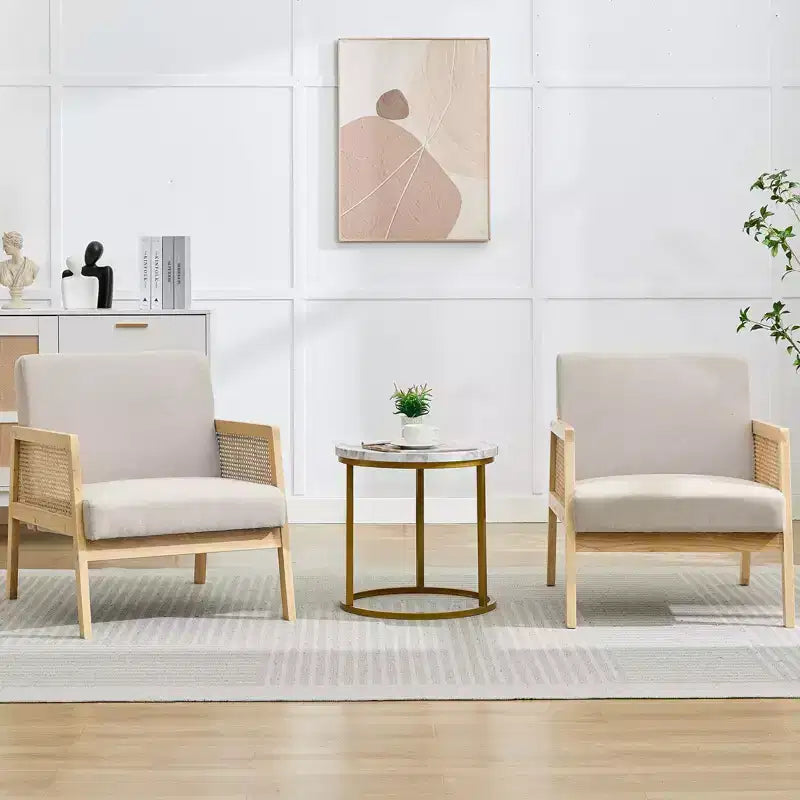 Fauteuil d'appoint rembourré, fauteuils de salon modernes avec pieds en bois pour le salon et le patio
