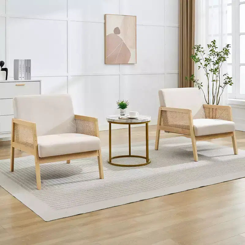 Fauteuil d'appoint rembourré, fauteuils de salon modernes avec pieds en bois pour le salon et le patio