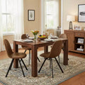FurnitureR 47.2 Dining Table Set with 4 Swivel Chairs, MDF Table Top and Legs, Upholstered 360 Rotating Dining Chairs for Kitchen & Dining Room