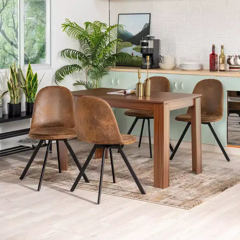 Ensemble de table à manger FurnitureR 47.2 avec 4 chaises pivotantes, plateau et pieds en MDF, chaises de salle à manger rembourrées rotatives à 360° pour la cuisine et la salle à manger