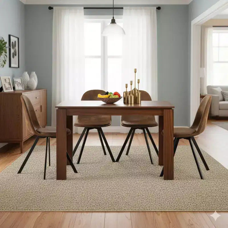 Ensemble de table à manger FurnitureR 47.2 avec 4 chaises pivotantes, plateau et pieds en MDF, chaises de salle à manger rembourrées rotatives à 360° pour la cuisine et la salle à manger