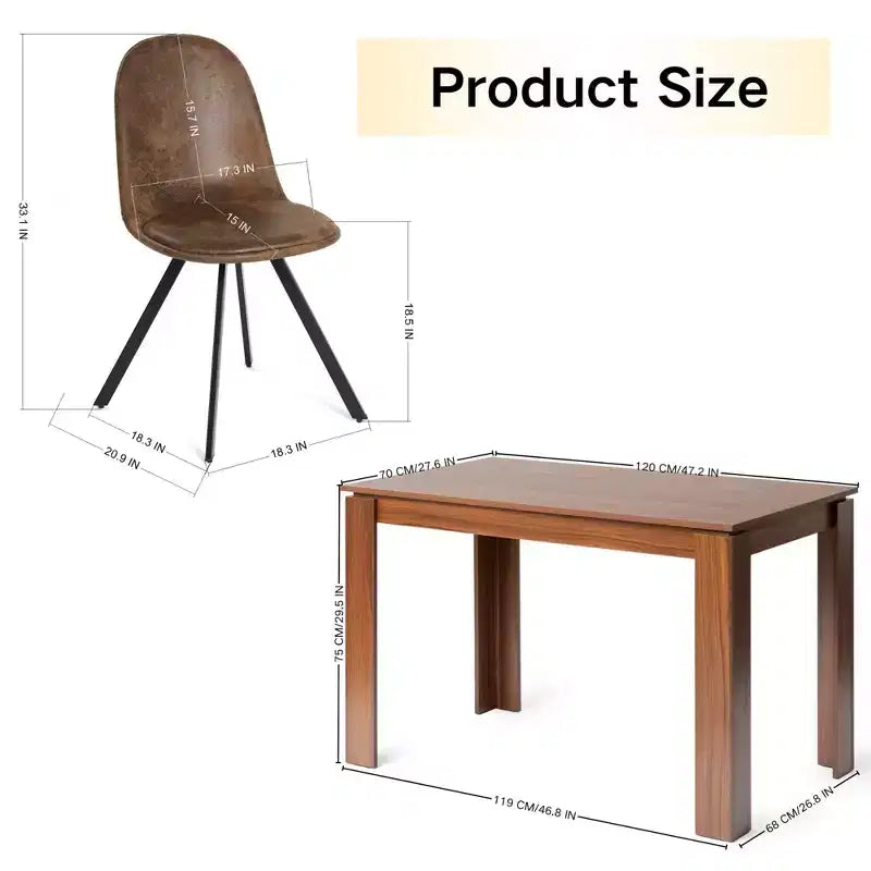 Ensemble de table à manger FurnitureR 47.2 avec 4 chaises pivotantes, plateau et pieds en MDF, chaises de salle à manger rembourrées rotatives à 360° pour la cuisine et la salle à manger