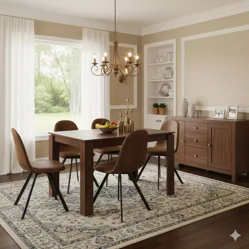 Ensemble de table à manger FurnitureR 47.2 avec 4 chaises pivotantes, plateau et pieds en MDF, chaises de salle à manger rembourrées rotatives à 360° pour la cuisine et la salle à manger