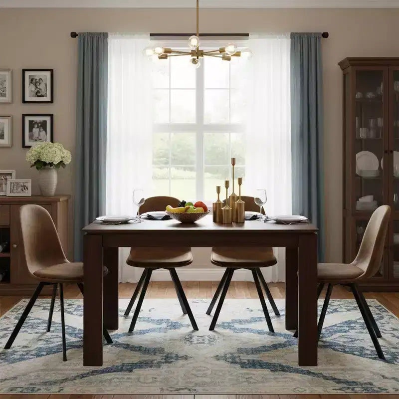 Ensemble de table à manger FurnitureR 47.2 avec 4 chaises pivotantes, plateau et pieds en MDF, chaises de salle à manger rembourrées rotatives à 360° pour la cuisine et la salle à manger