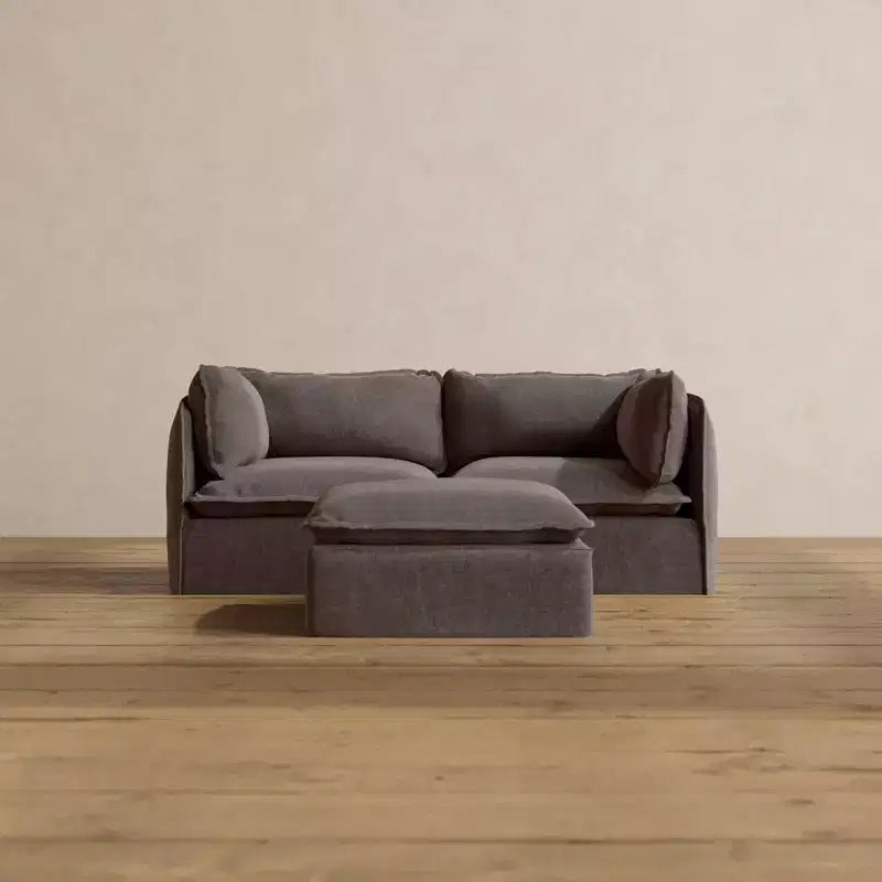 Anabei Modular Washable 2-Seater Sofa + Ottoman | Deluxe+ Seat & Cloud Pillow