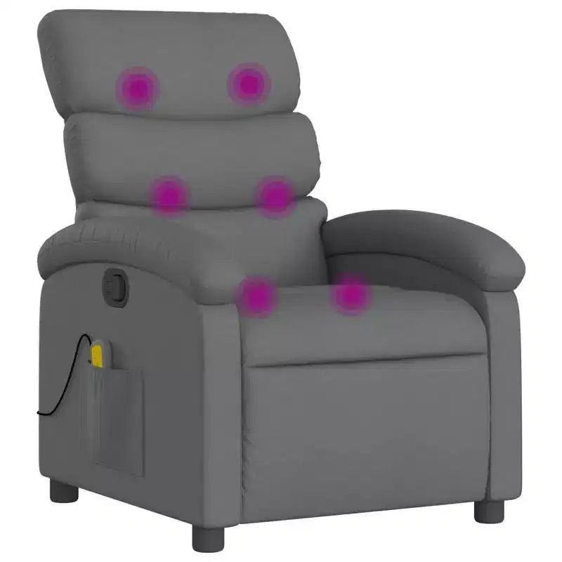 Fauteuil inclinable de massage - Gris clair à dossier inclinable manuel