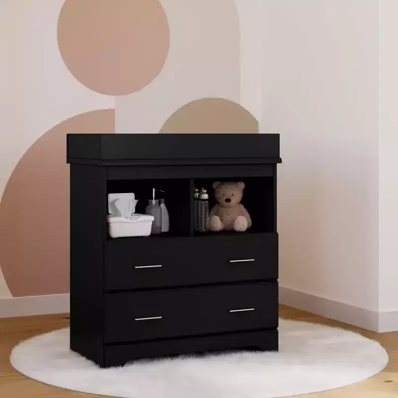Commode à 2 tiroirs avec plan à langer amovible