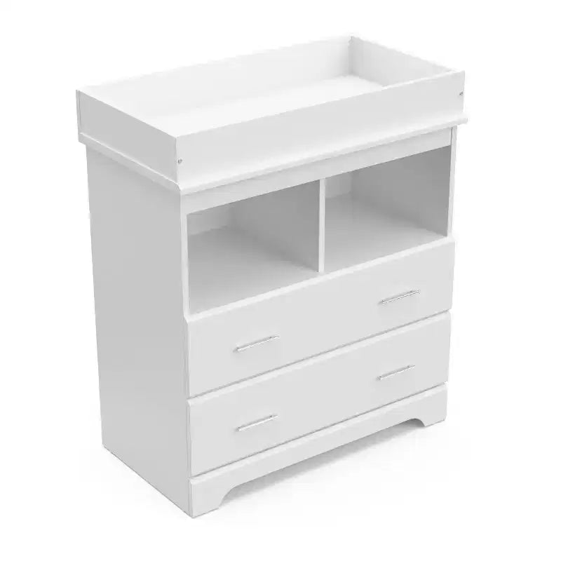 Commode à 2 tiroirs avec plan à langer amovible