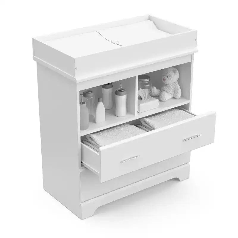 Commode à 2 tiroirs avec plan à langer amovible
