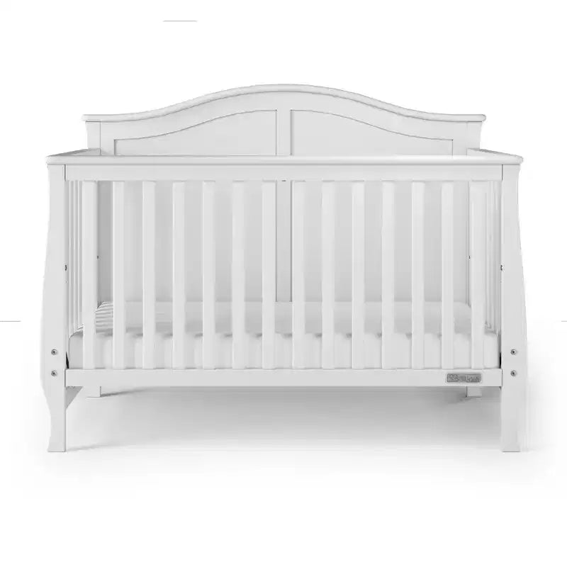 Lit de bébé convertible 4-en-1, se transforme en lit de jour, lit de tout-petit et lit double, 3 positions de matelas, finition sans danger pour bébé