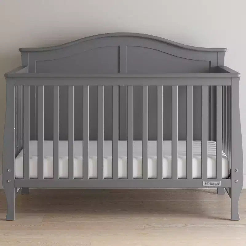 Lit de bébé convertible 4-en-1, se transforme en lit de jour, lit de tout-petit et lit double, 3 positions de matelas, finition sans danger pour bébé