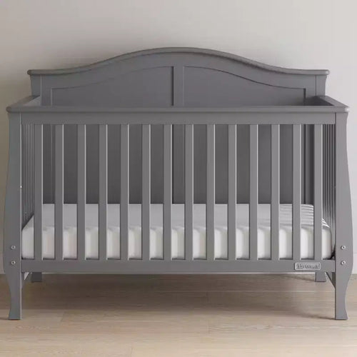 Lit de bébé convertible 4-en-1, se transforme en lit de jour, lit de tout-petit et lit double, 3 positions de matelas, finition sans danger pour bébé