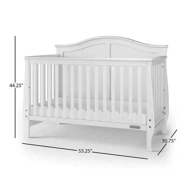 Lit de bébé convertible 4-en-1, se transforme en lit de jour, lit de tout-petit et lit double, 3 positions de matelas, finition sans danger pour bébé