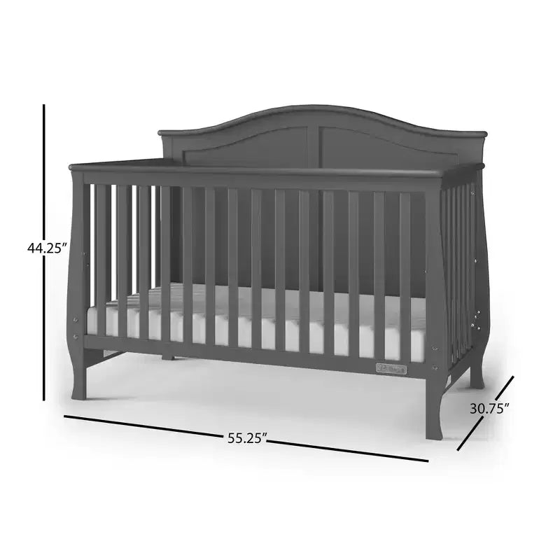 Lit de bébé convertible 4-en-1, se transforme en lit de jour, lit de tout-petit et lit double, 3 positions de matelas, finition sans danger pour bébé