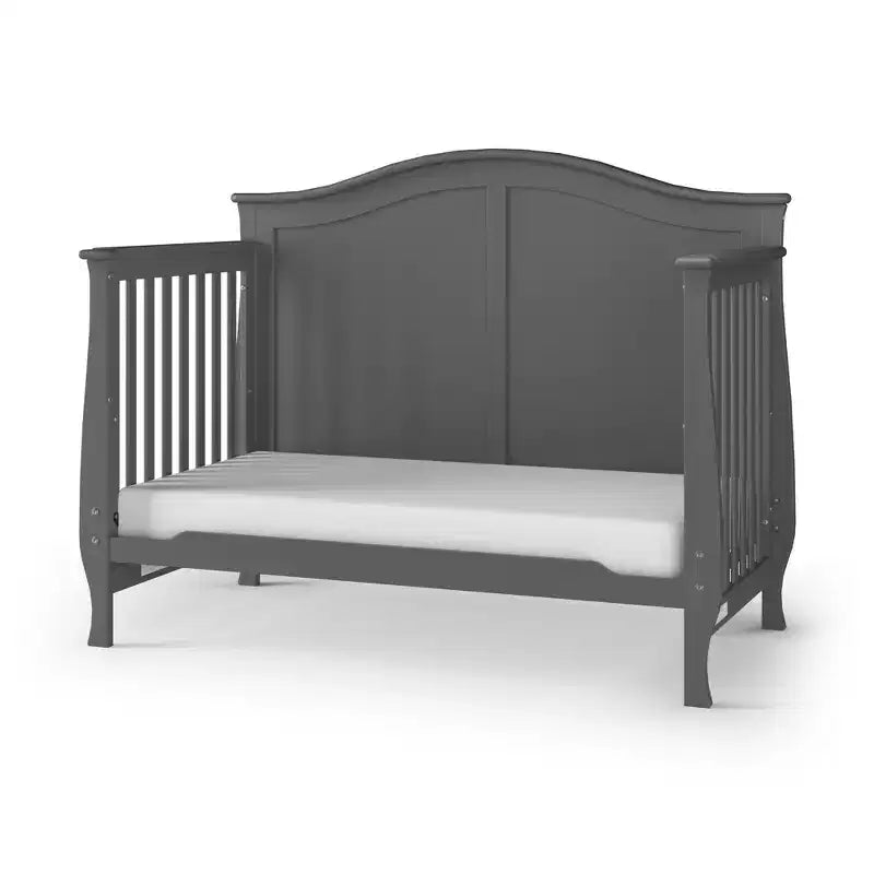 Lit de bébé convertible 4-en-1, se transforme en lit de jour, lit de tout-petit et lit double, 3 positions de matelas, finition sans danger pour bébé