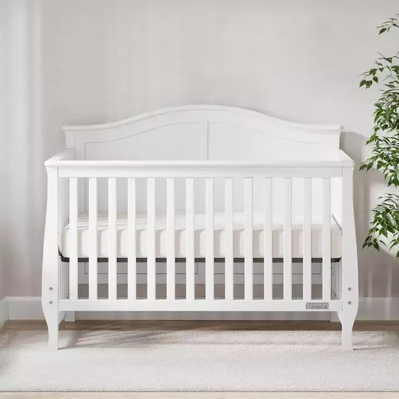Lit de bébé convertible 4-en-1, se transforme en lit de jour, lit de tout-petit et lit double, 3 positions de matelas, finition sans danger pour bébé