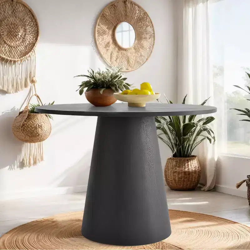 Ensemble table et chaises de salle à manger 3 pièces, table ronde de 89 cm avec chaises déhoussables rembourrées pour coin repas ou petit espace - Panipeachy