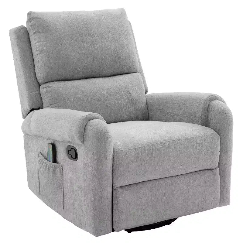 Fauteuil inclinable de massage en chenille pivotant et berçant moderne