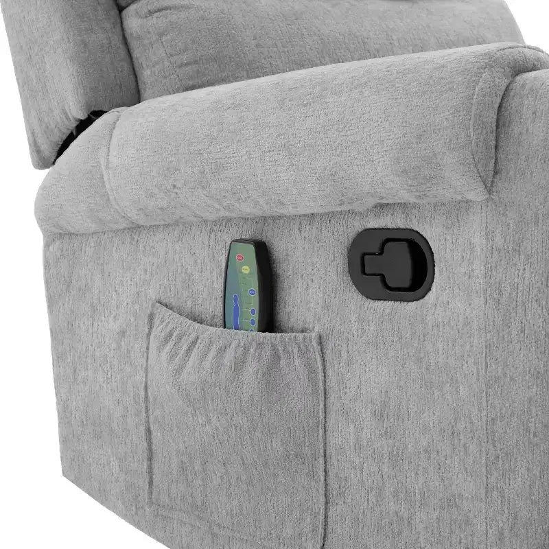 Fauteuil inclinable de massage en chenille pivotant et berçant moderne