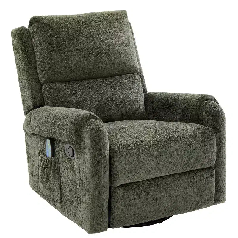 Fauteuil inclinable de massage en chenille pivotant et berçant moderne