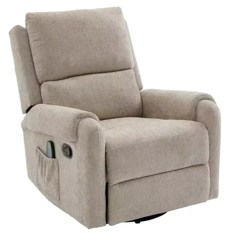 Fauteuil inclinable de massage en chenille pivotant et berçant moderne