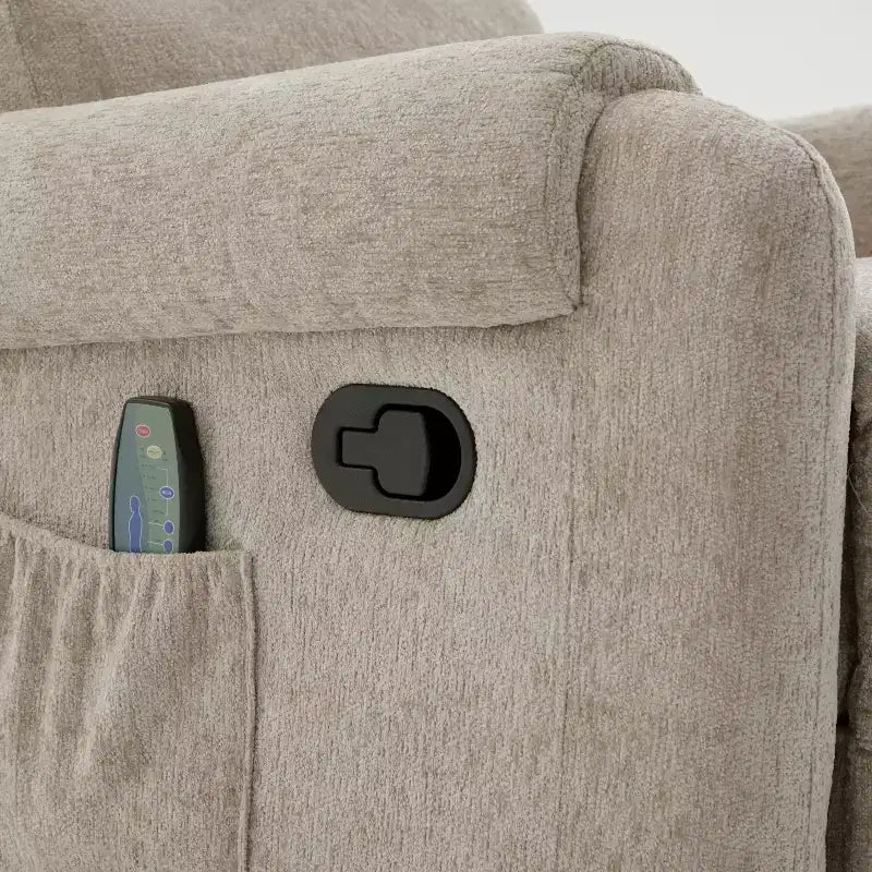 Fauteuil inclinable de massage en chenille pivotant et berçant moderne