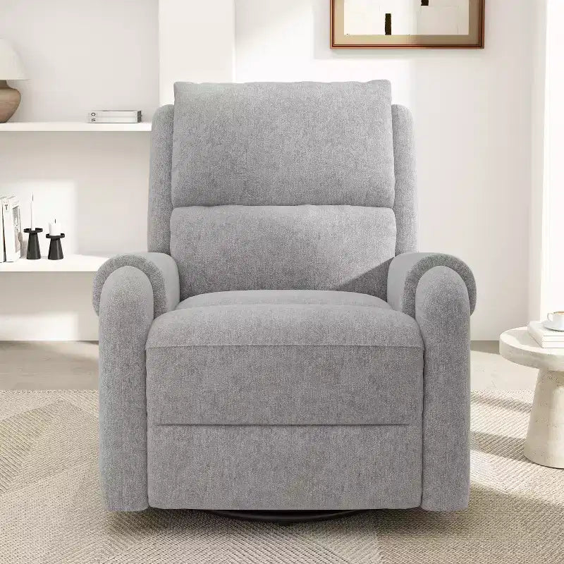 Fauteuil inclinable de massage en chenille pivotant et berçant moderne
