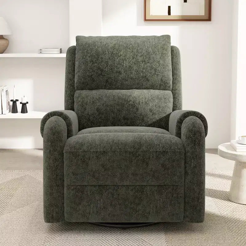 Fauteuil inclinable de massage en chenille pivotant et berçant moderne