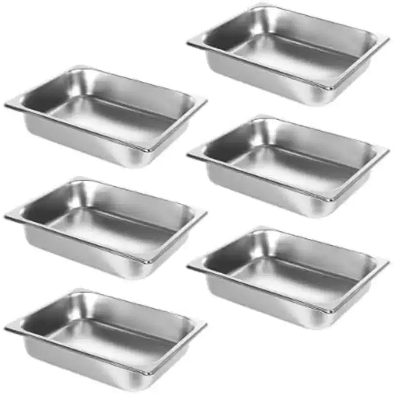 Bac alimentaire isotherme en acier inoxydable, 90 litres, 6 pièces, assiettes creuses de 6,35 cm avec couvercle pour restaurant, cantine, buffet