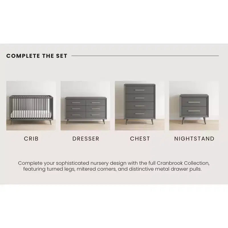 Commode double à 6 tiroirs pour chambre de bébé ou d'enfant, kit anti-basculement inclus, finition non toxique sans danger pour bébé