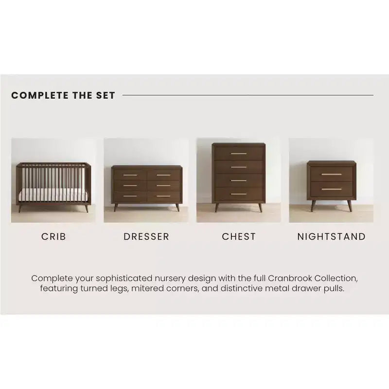 Commode double à 6 tiroirs pour chambre de bébé ou d'enfant, kit anti-basculement inclus, finition non toxique sans danger pour bébé